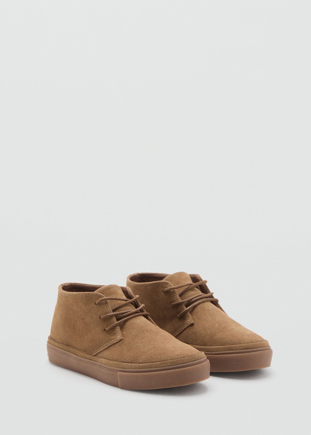 Mango Lace-up Leather Shoes Sand In Sand