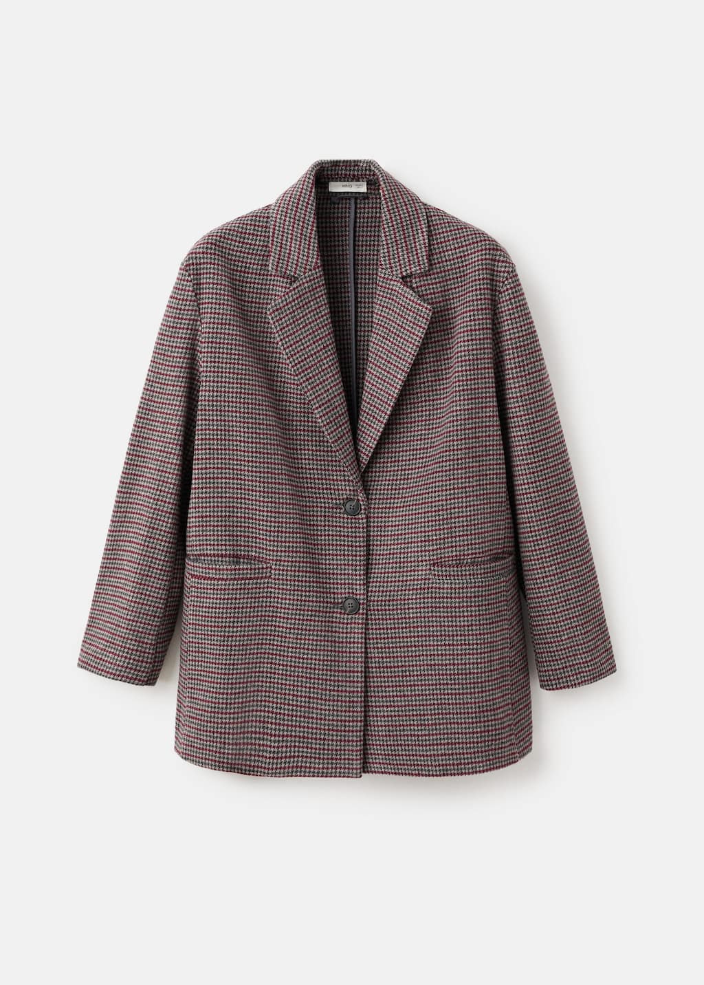 Mango Teen Tweed Wool Coat Grey In Brown