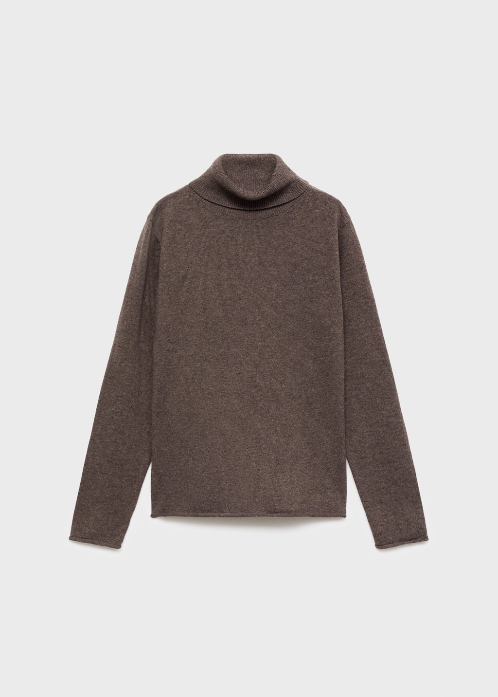 Mango Turtleneck Knit Sweater Brown In Brown