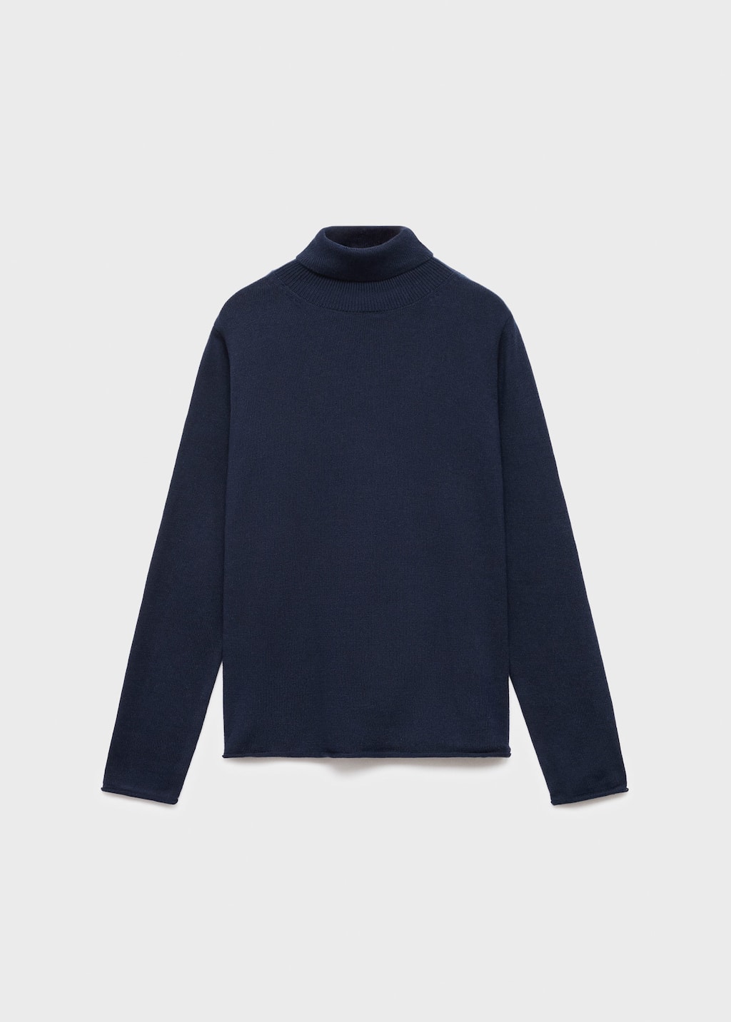 Mango Turtleneck Knit Sweater Dark Navy In Blue