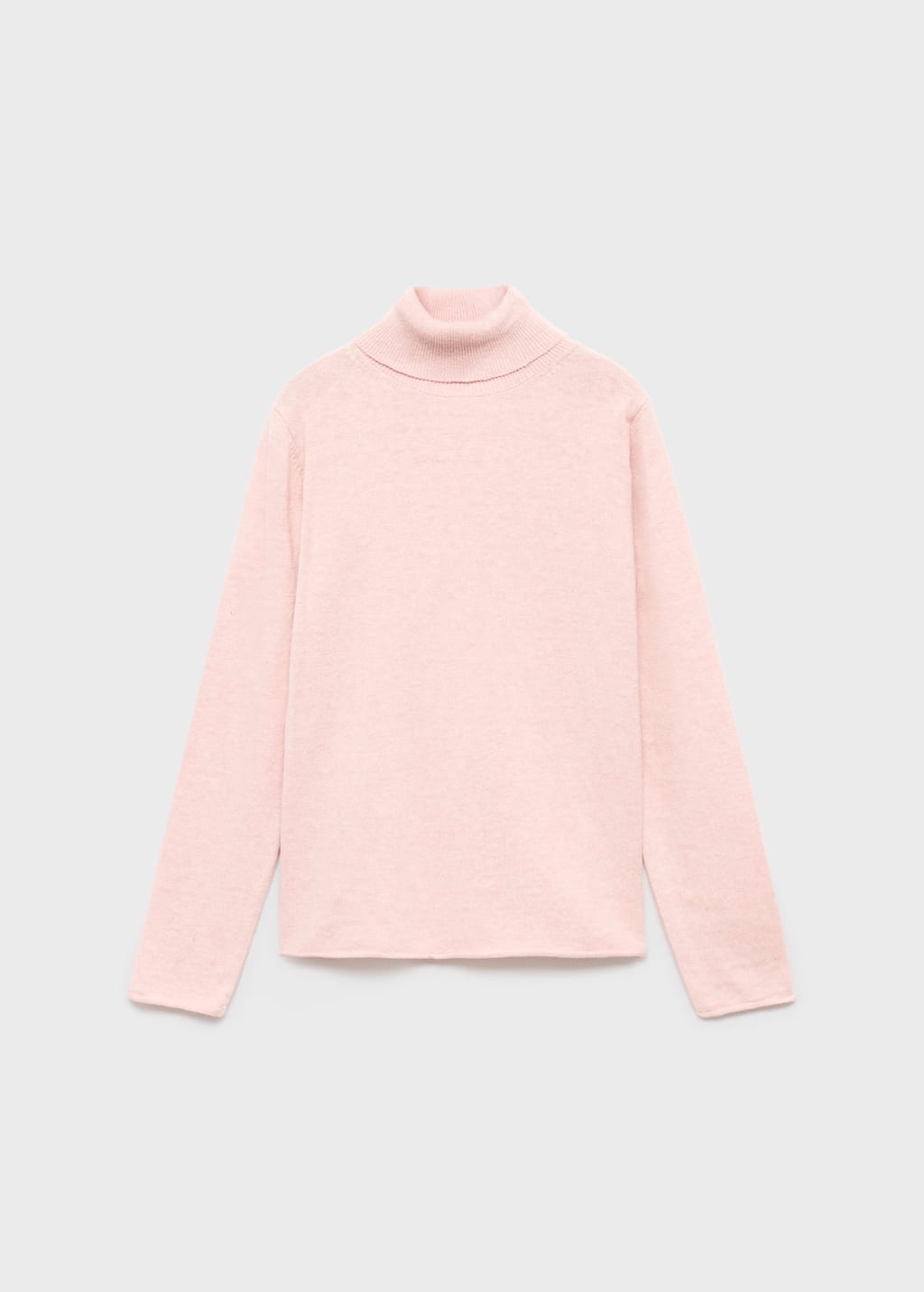 Mango Turtleneck Knit Sweater Pale Pink In Pink