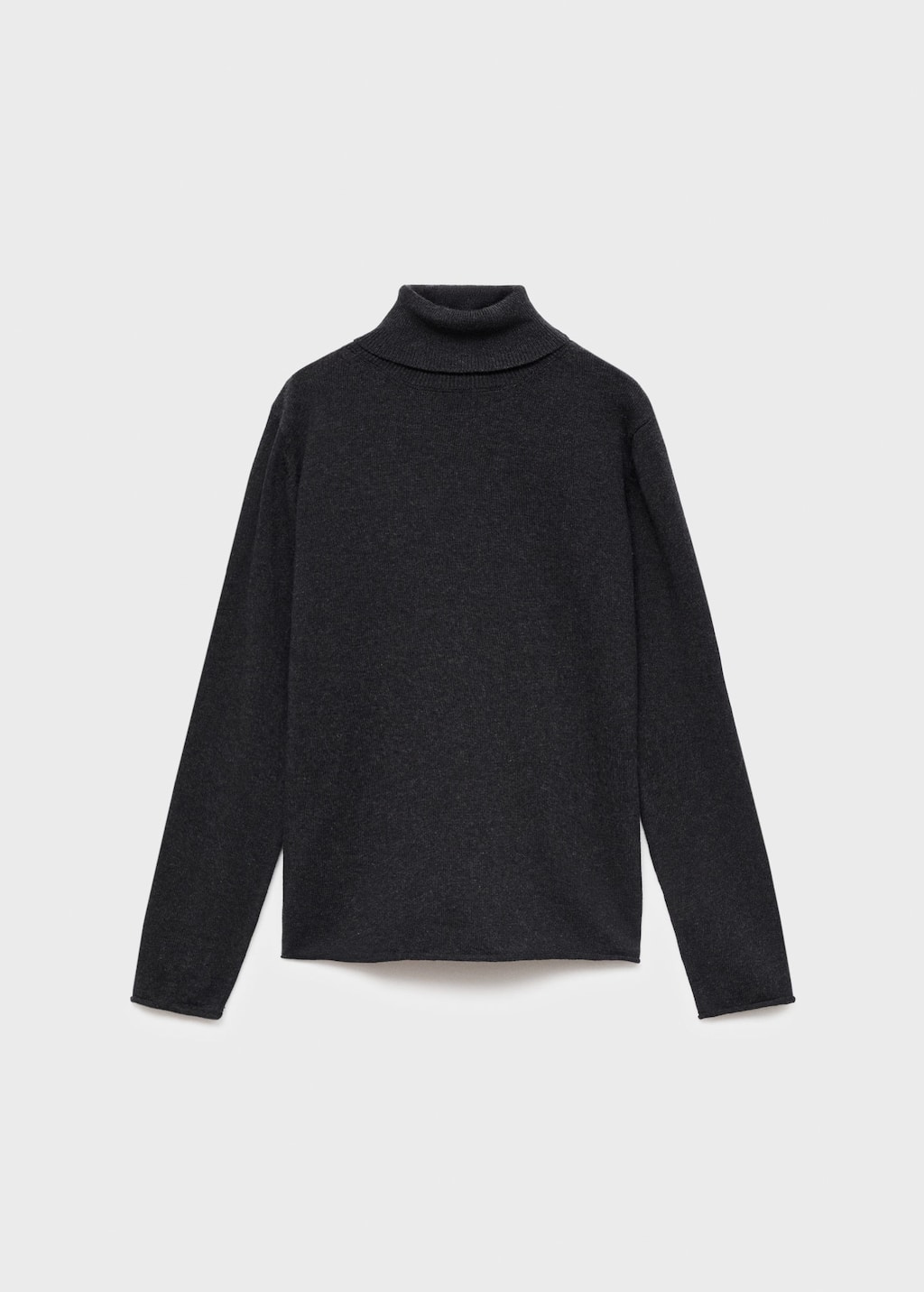 Mango Kids' Turtleneck Knit Sweater In Gray