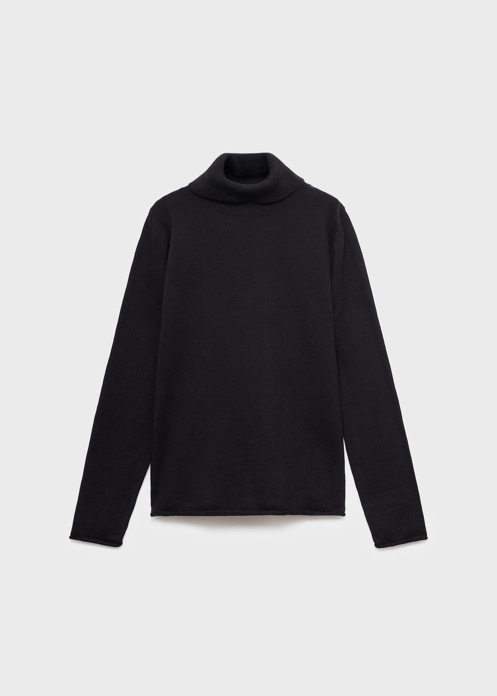 Mango Turtleneck Knit Sweater Black In Black