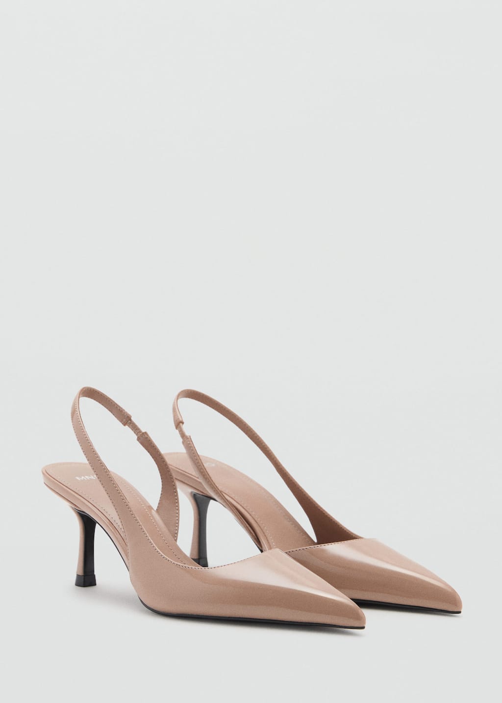 Mango Patent Heeled Shoes Nude In Neutral
