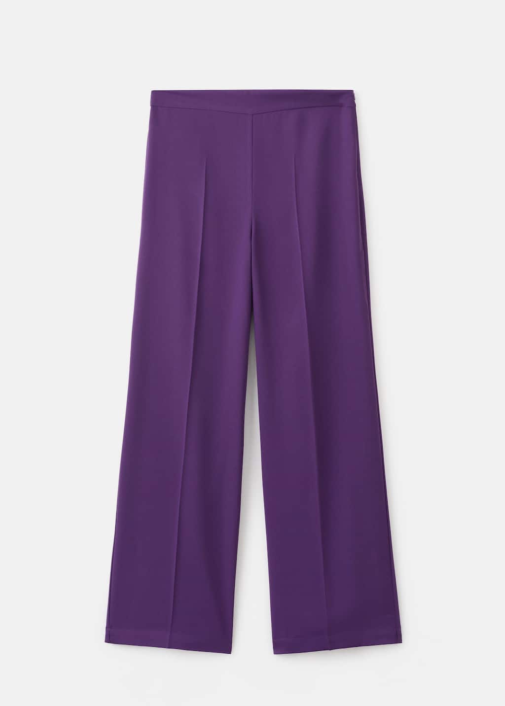 Mango Satin Straight-fit Trousers Purple