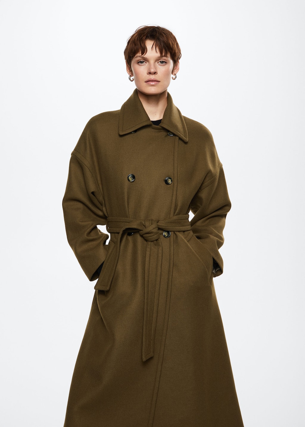 Woollen coat with belt - Medium plane