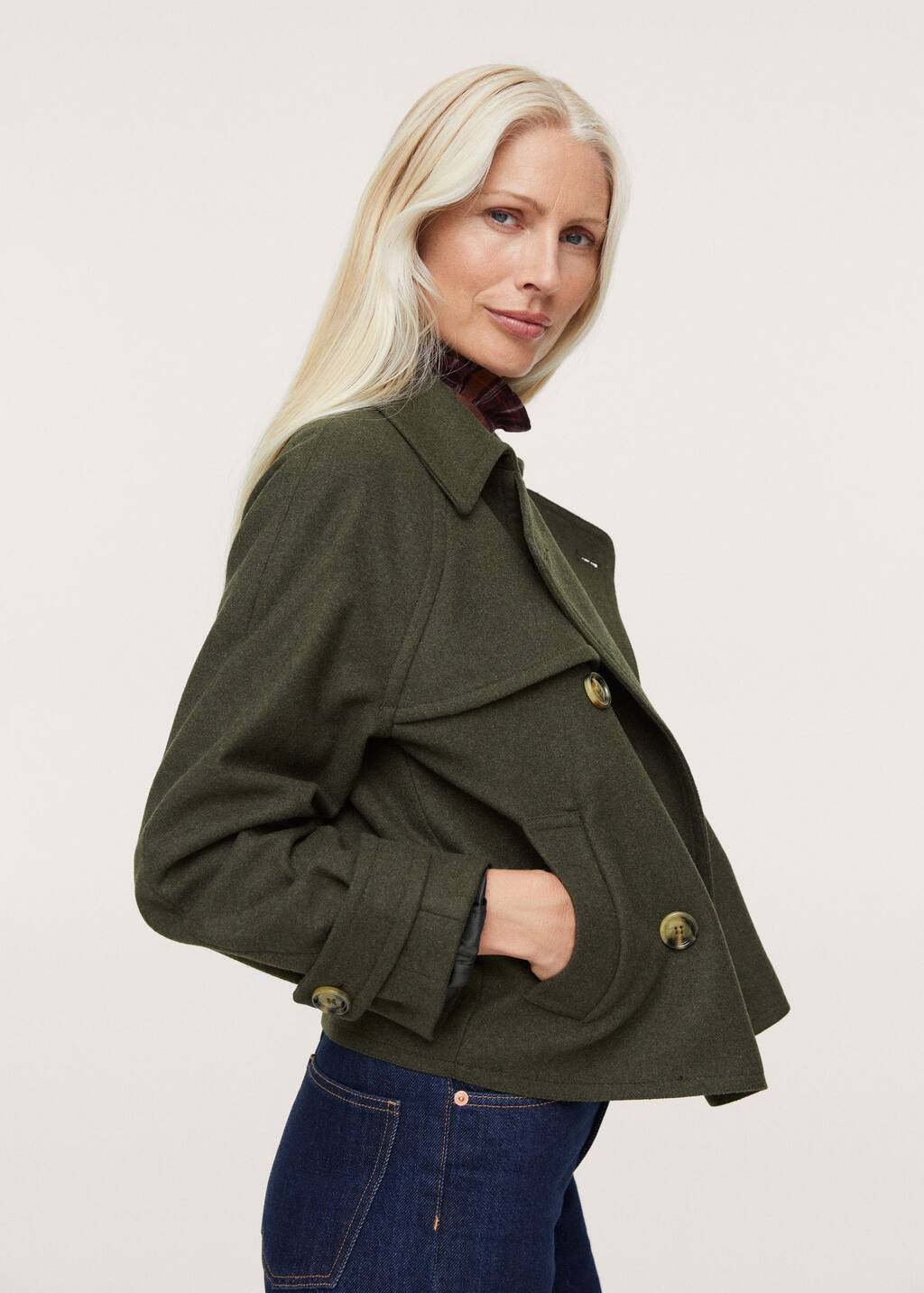 mango buttoned wool jacket