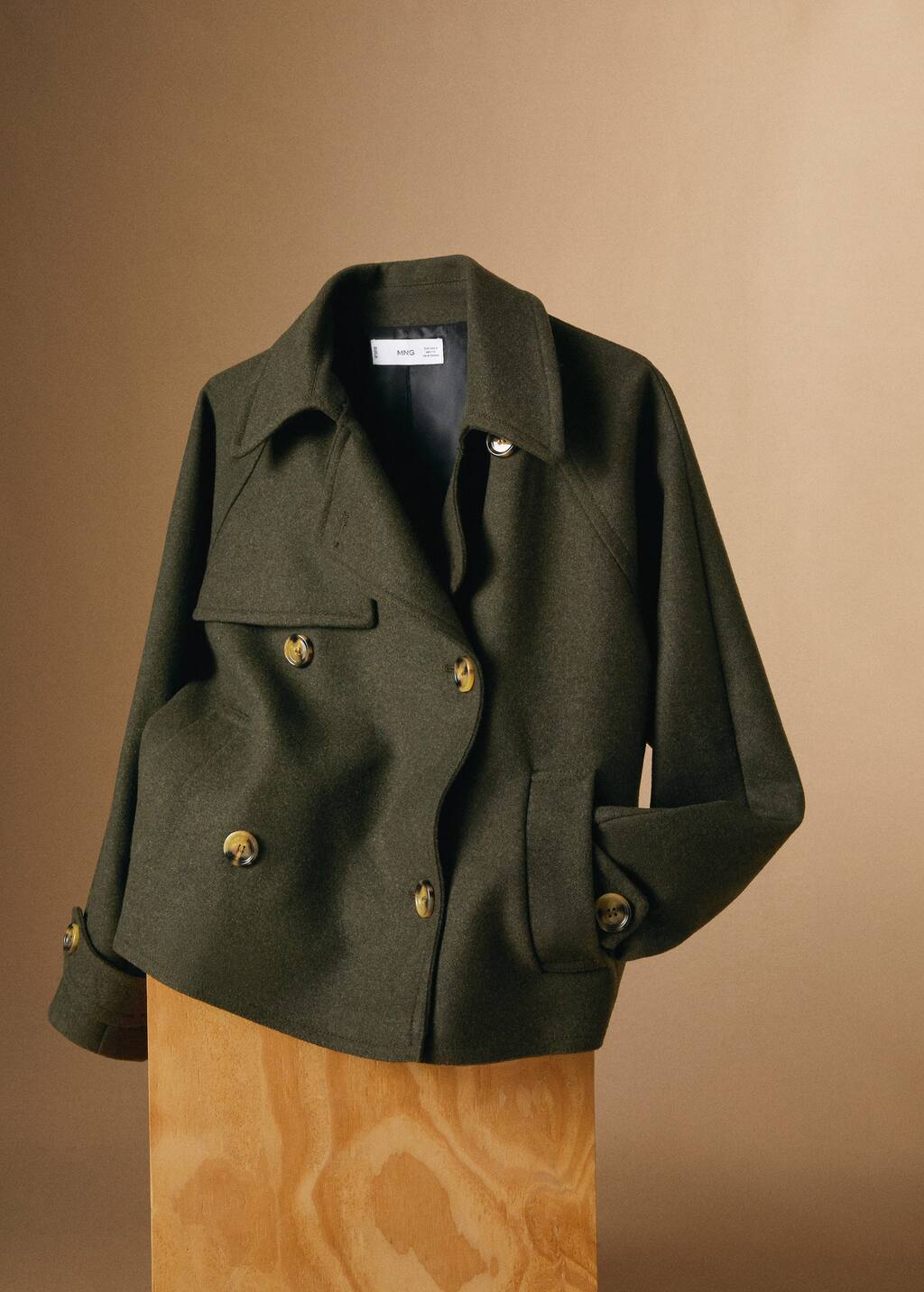 mango buttoned wool jacket