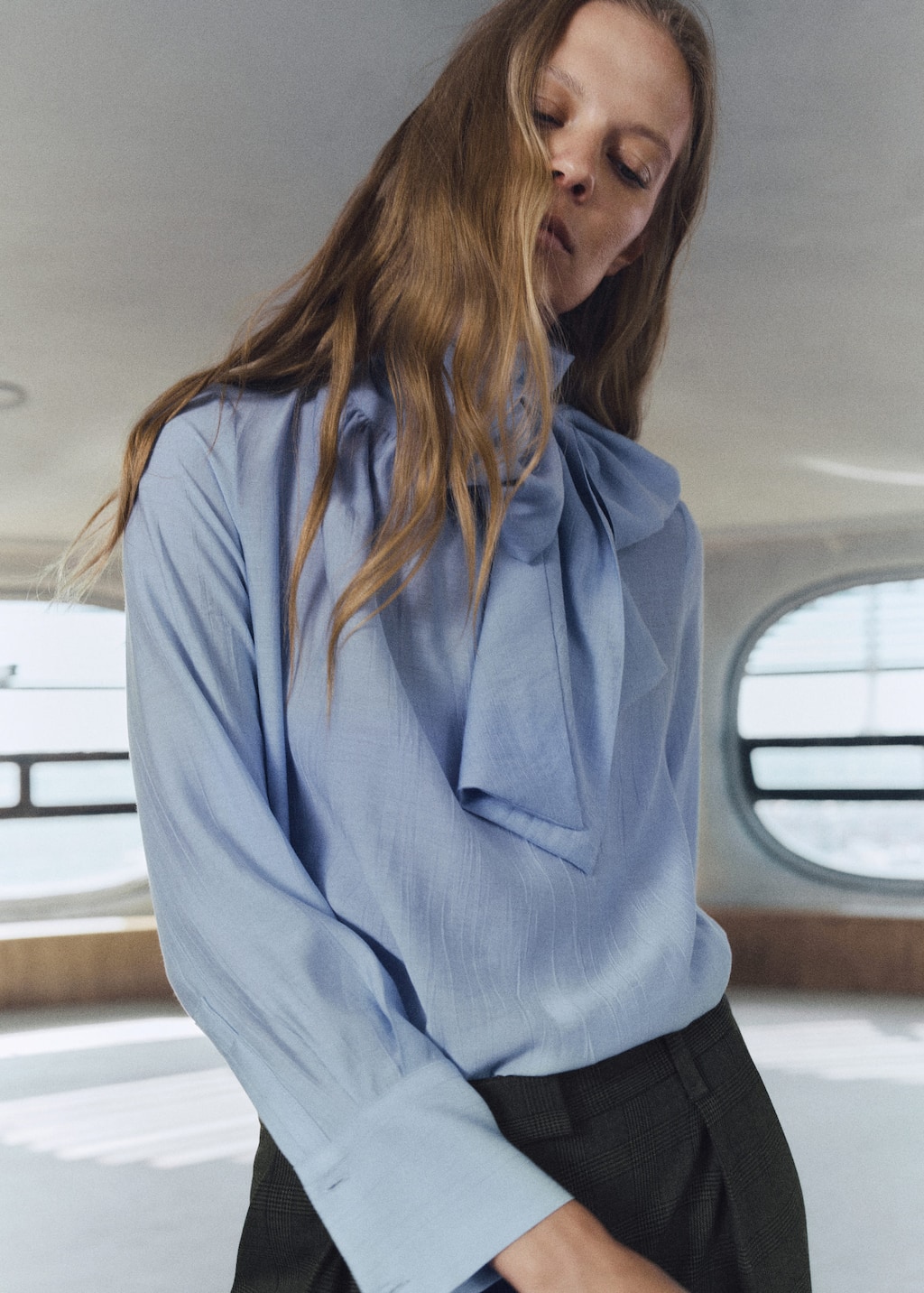 Textured Top with foulard