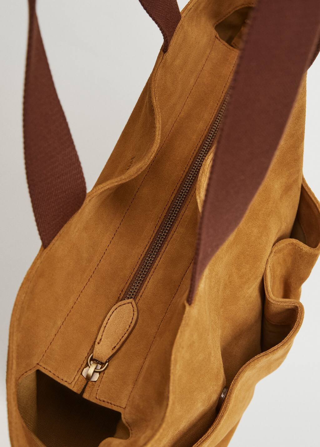 brown suede tote