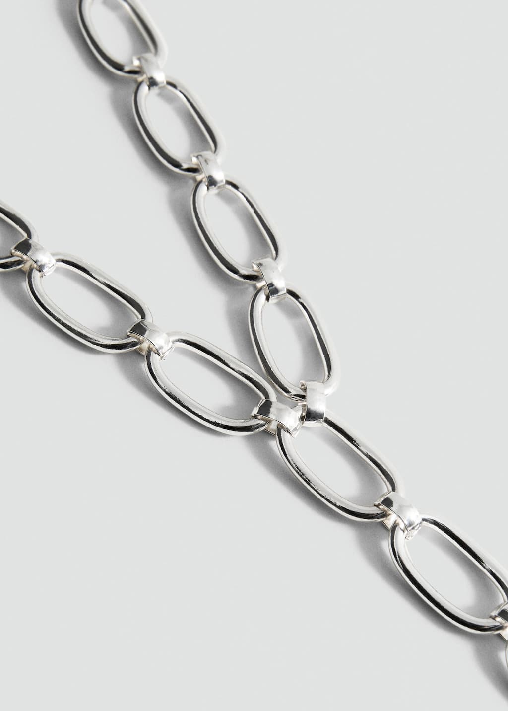 Mango Long Link-design Necklace Silver