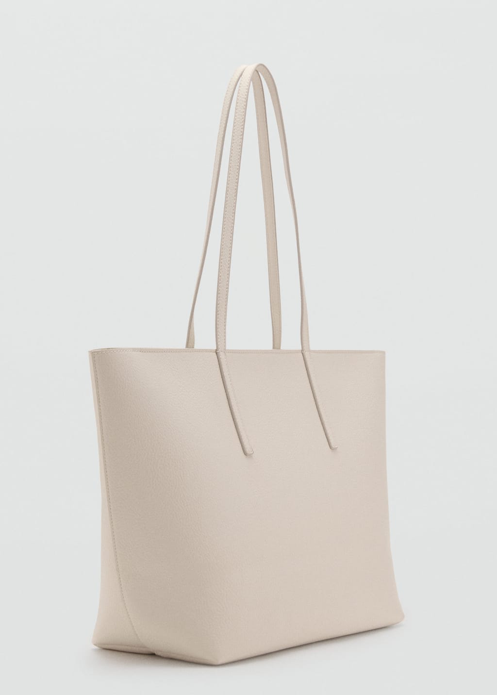 Mango Shopper Bag With Double Handle Off White In White