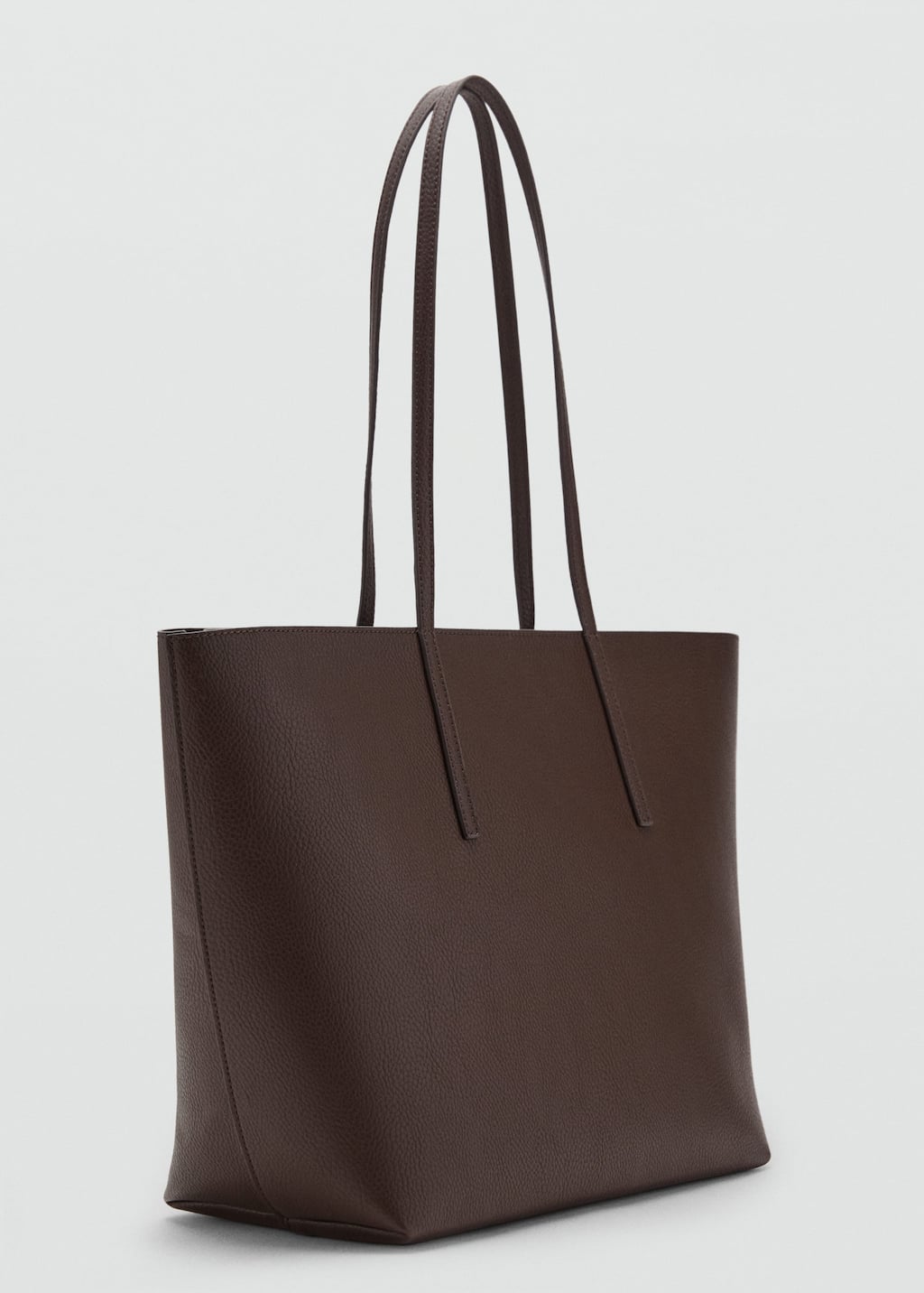 Mango Shopper Bag With Double Handle Chocolate In Brown