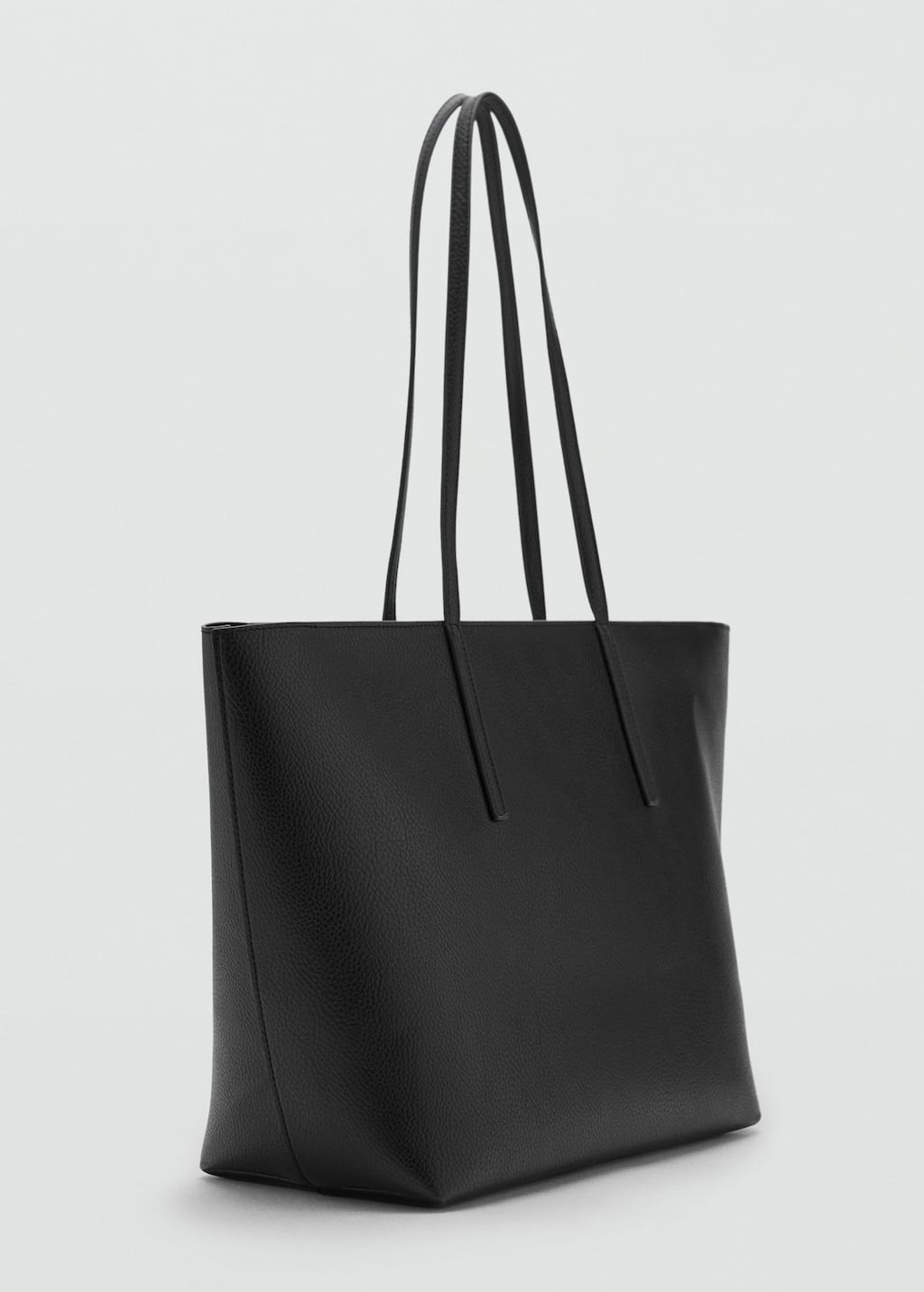Mango Shopper Bag With Double Handle Black In Black