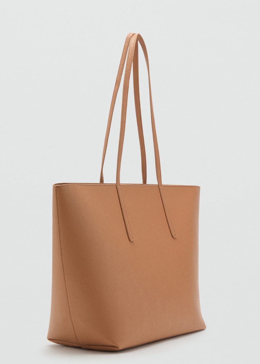 Mango Shopper Bag With Double Handle Leather In Brown