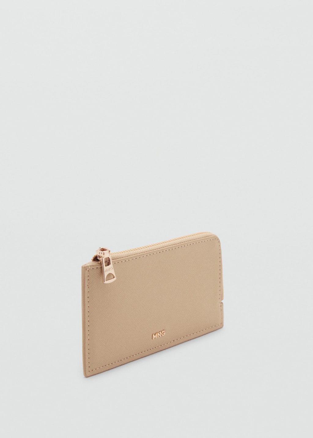 Mango Porte-cartes Simili-cuir Zippé Vanille - Femme - Taille Unique -