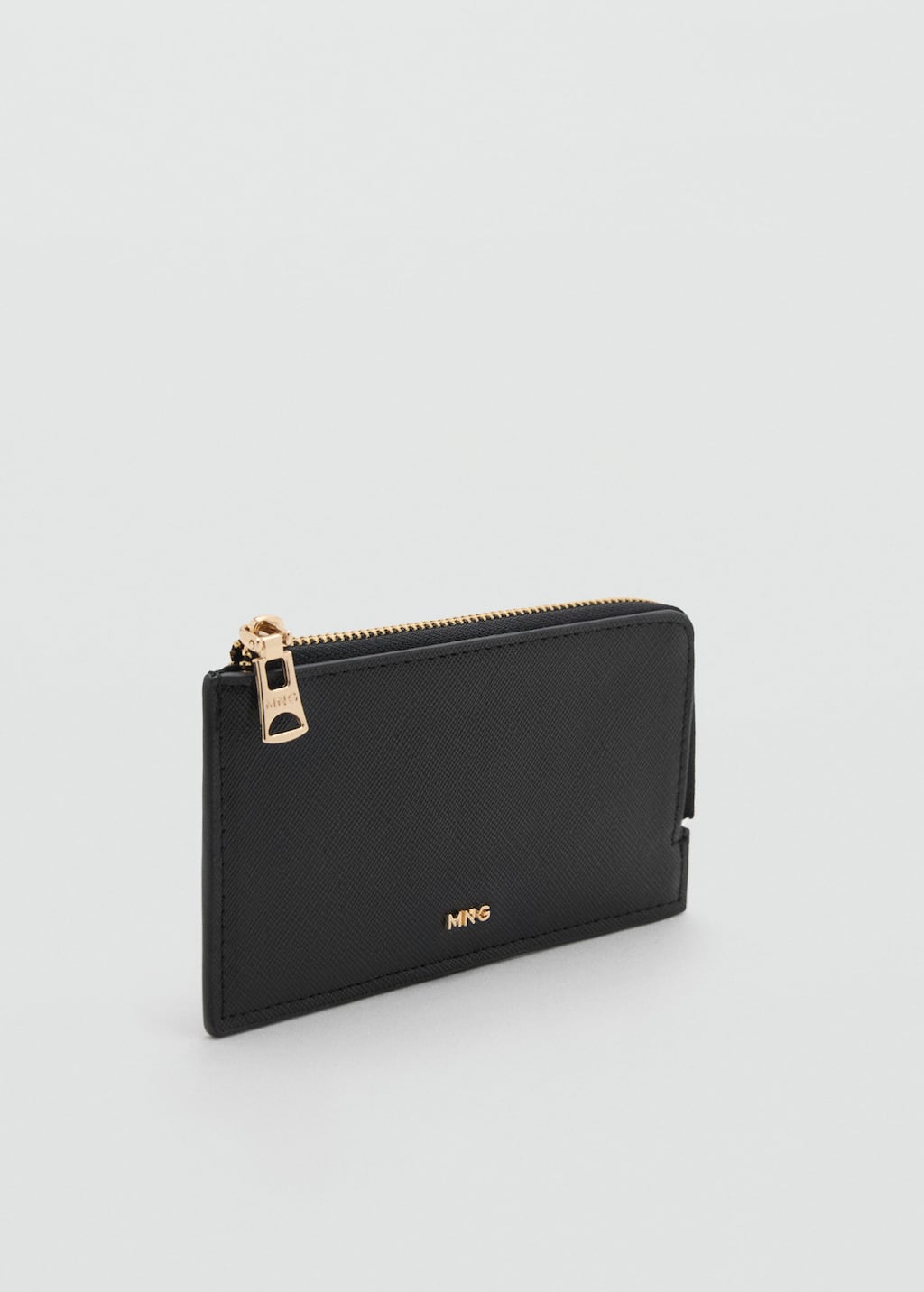Mango Porte-cartes Simili-cuir Zippé Noir - Femme - Taille Unique -