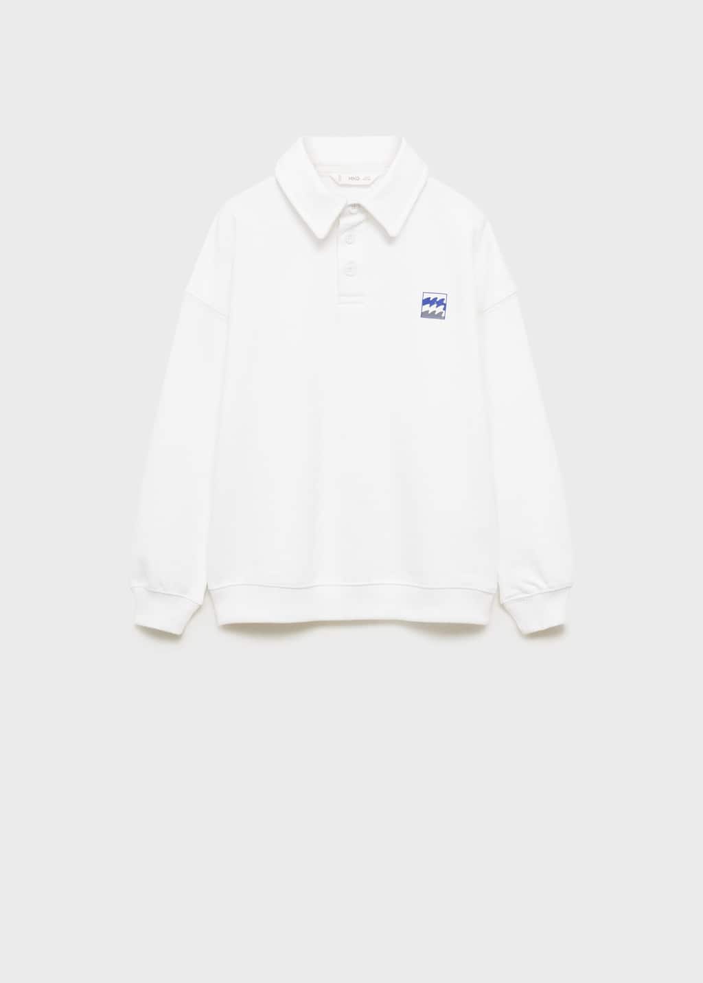 Mango Printed Cotton Sweatshirt Off White In White