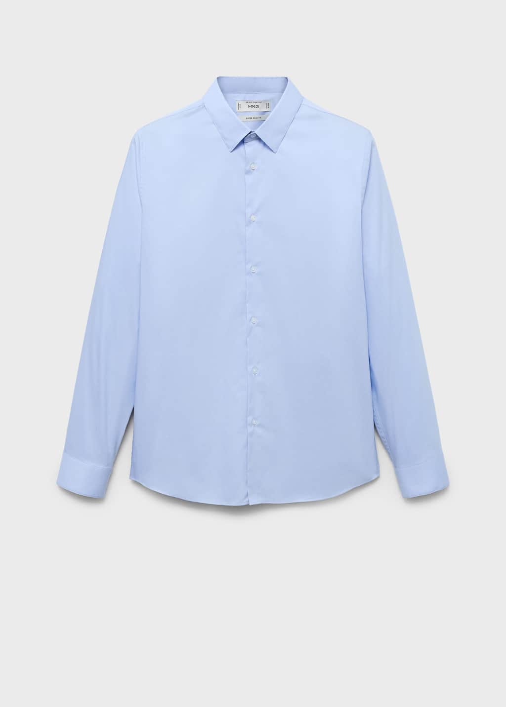 Mango Man Slim Fit Cotton Suit Shirt Sky Blue