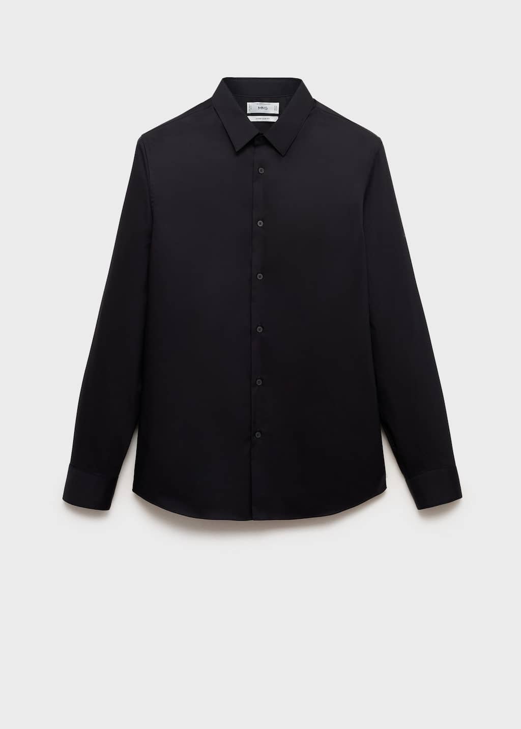 Mango Man Slim Fit Cotton Suit Shirt Black