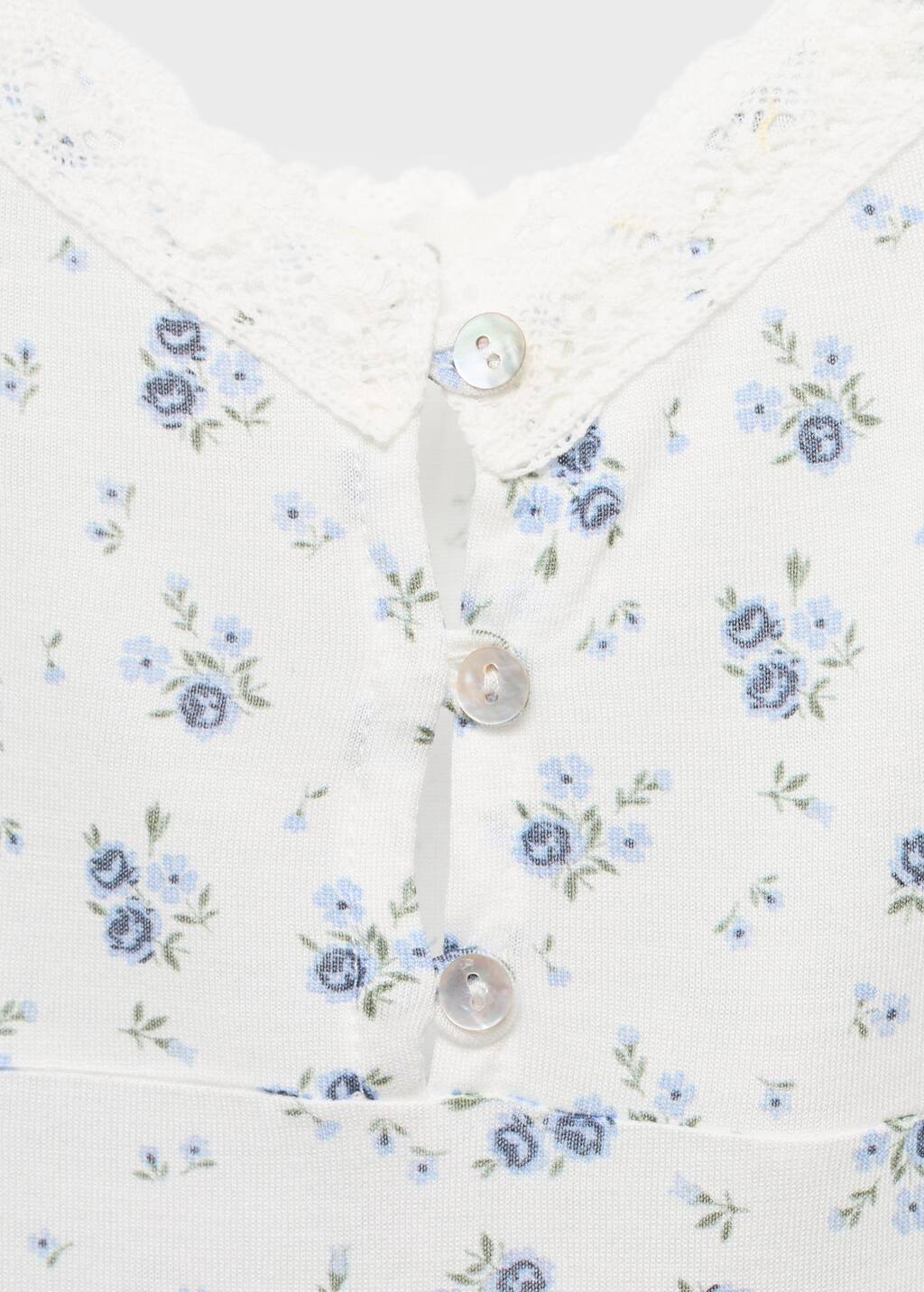Floral-print lace nightdress