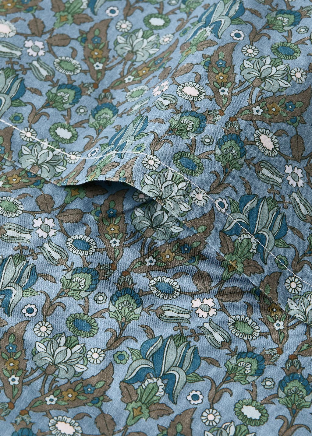 Percale cotton duvet cover with small floral print for crib