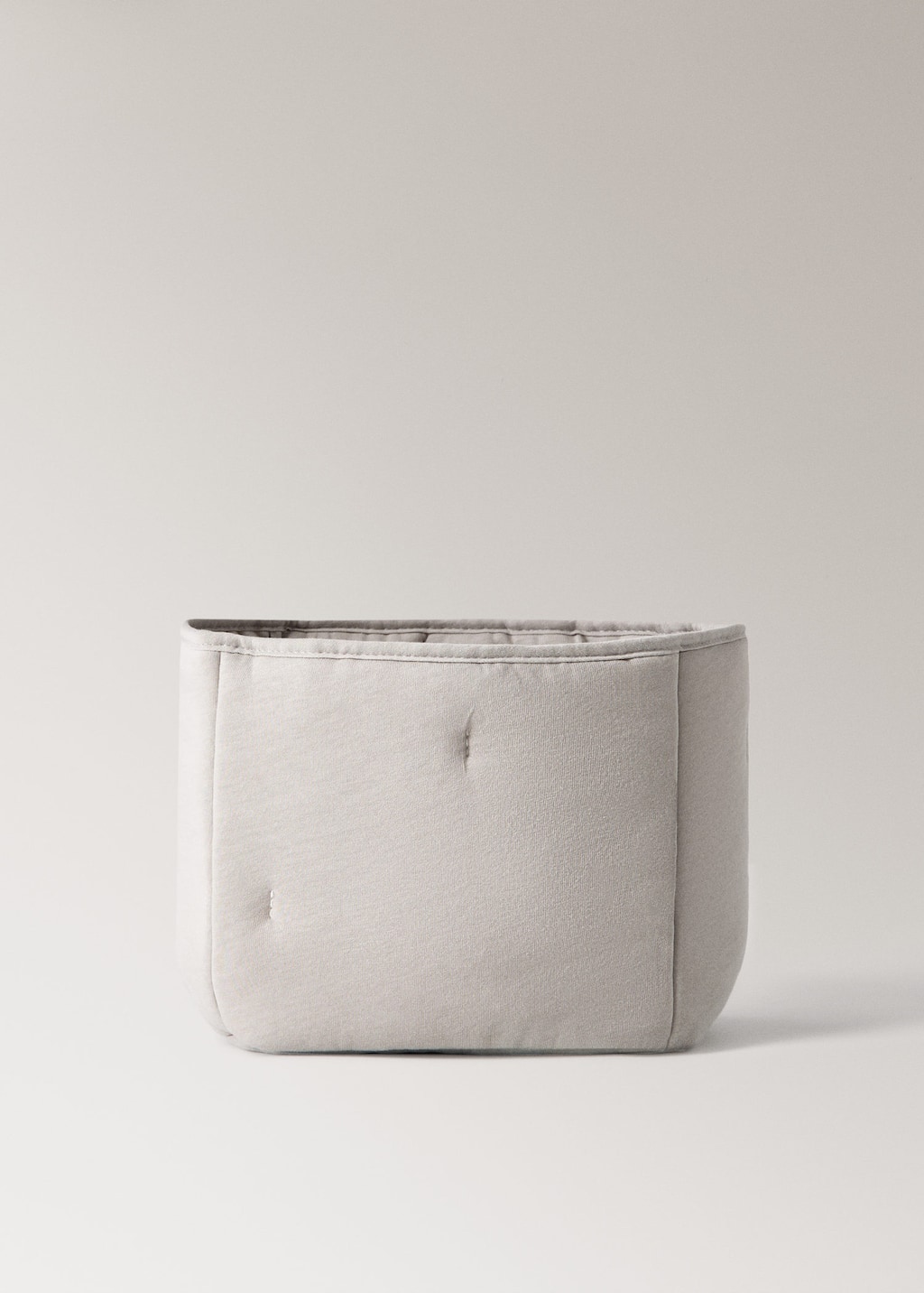 Mango Home Small Quilted Cotton Basket Grey In Gray