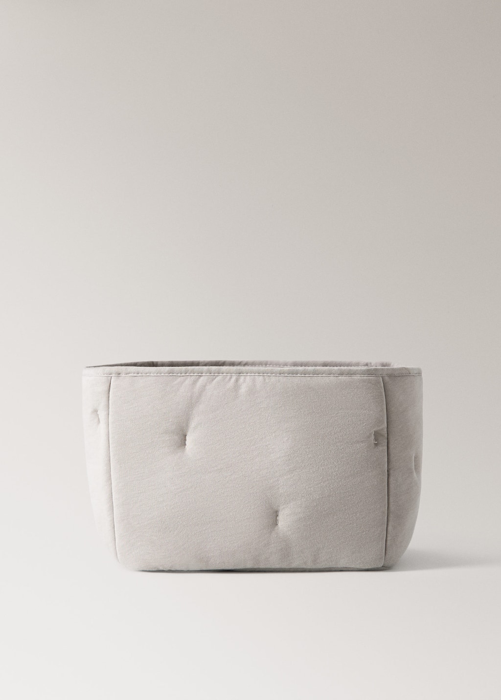 Mango Home Medium Quilted Cotton Basket Grey In Gray