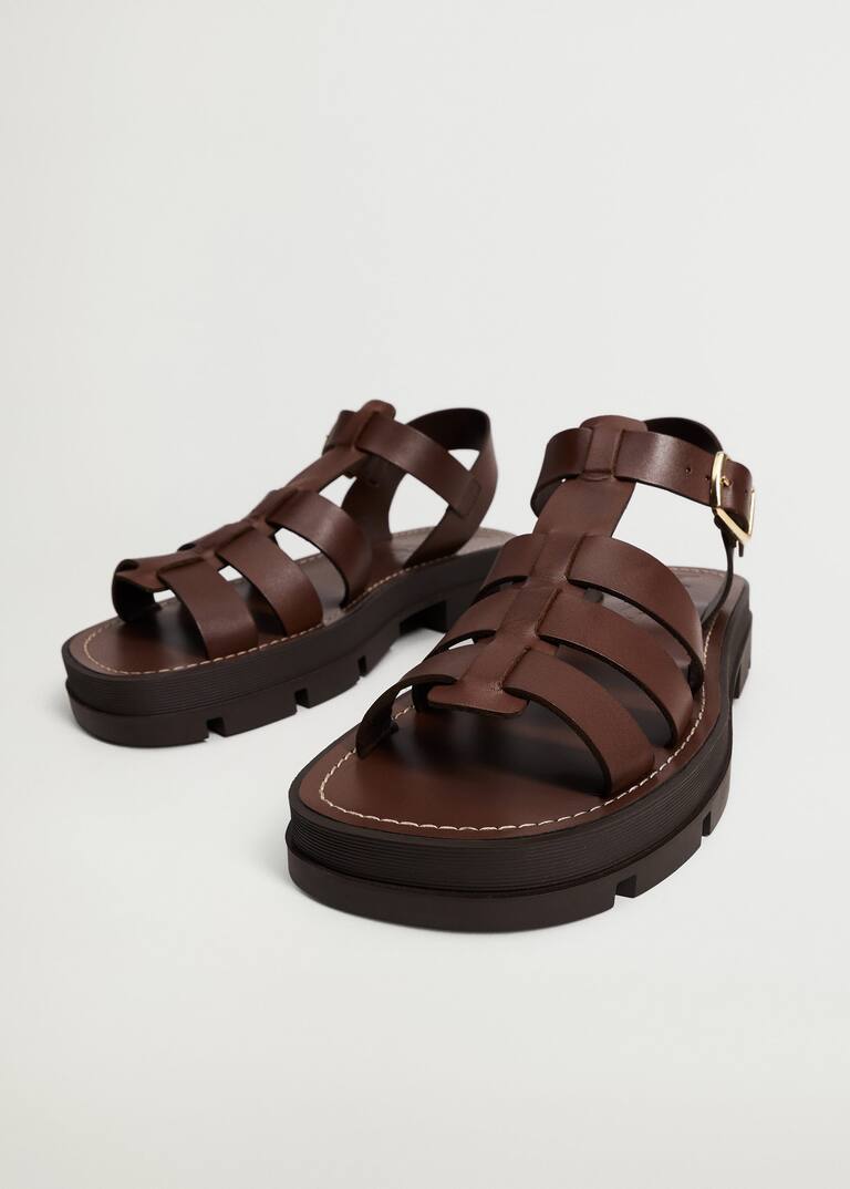 Leather straps sandals Women Mango USA