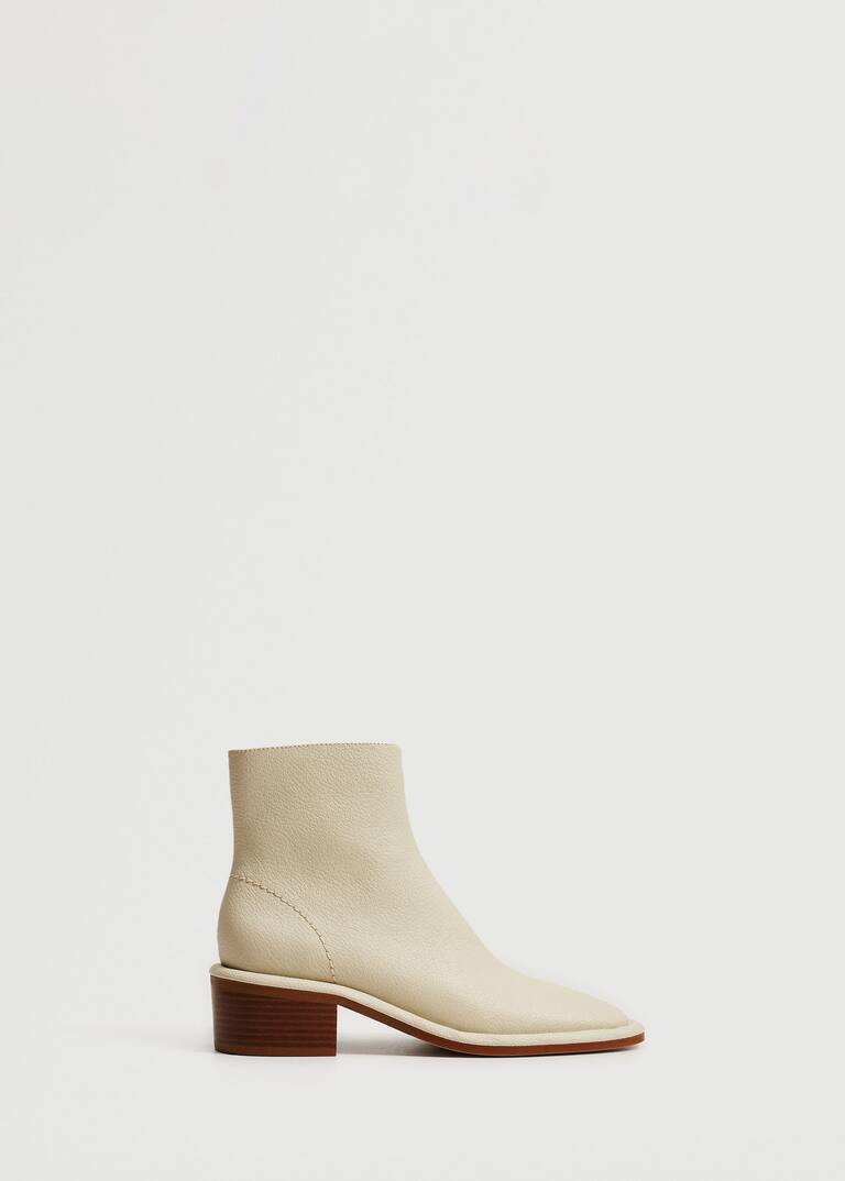 Zipped leather ankle boots Women Mango USA
