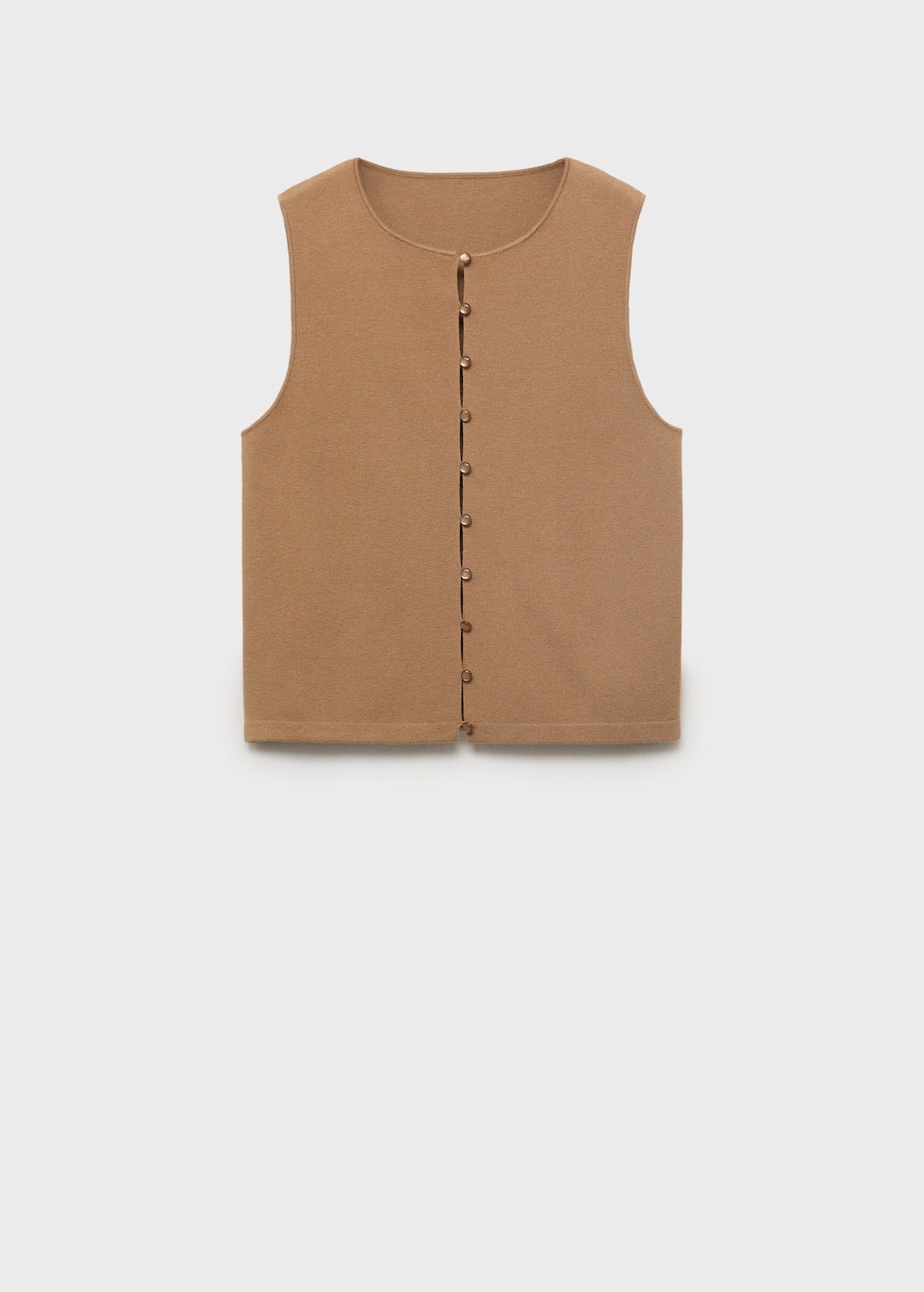 Fine-knit vest with buttons