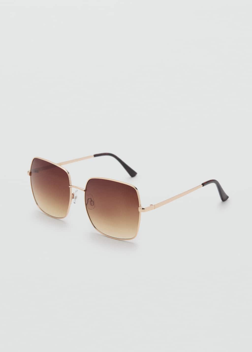 Mango Square Metallic Frame Sunglasses Gold