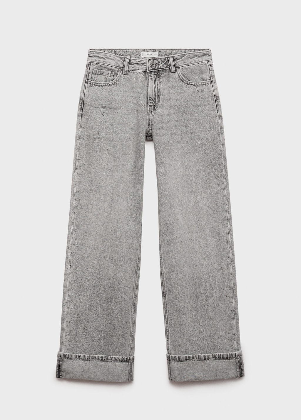 Mango Teen Cuff Hem Wide Leg Jeans