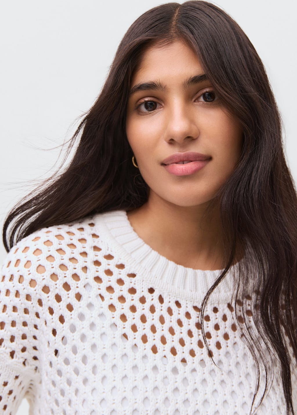 Openwork knit sweater