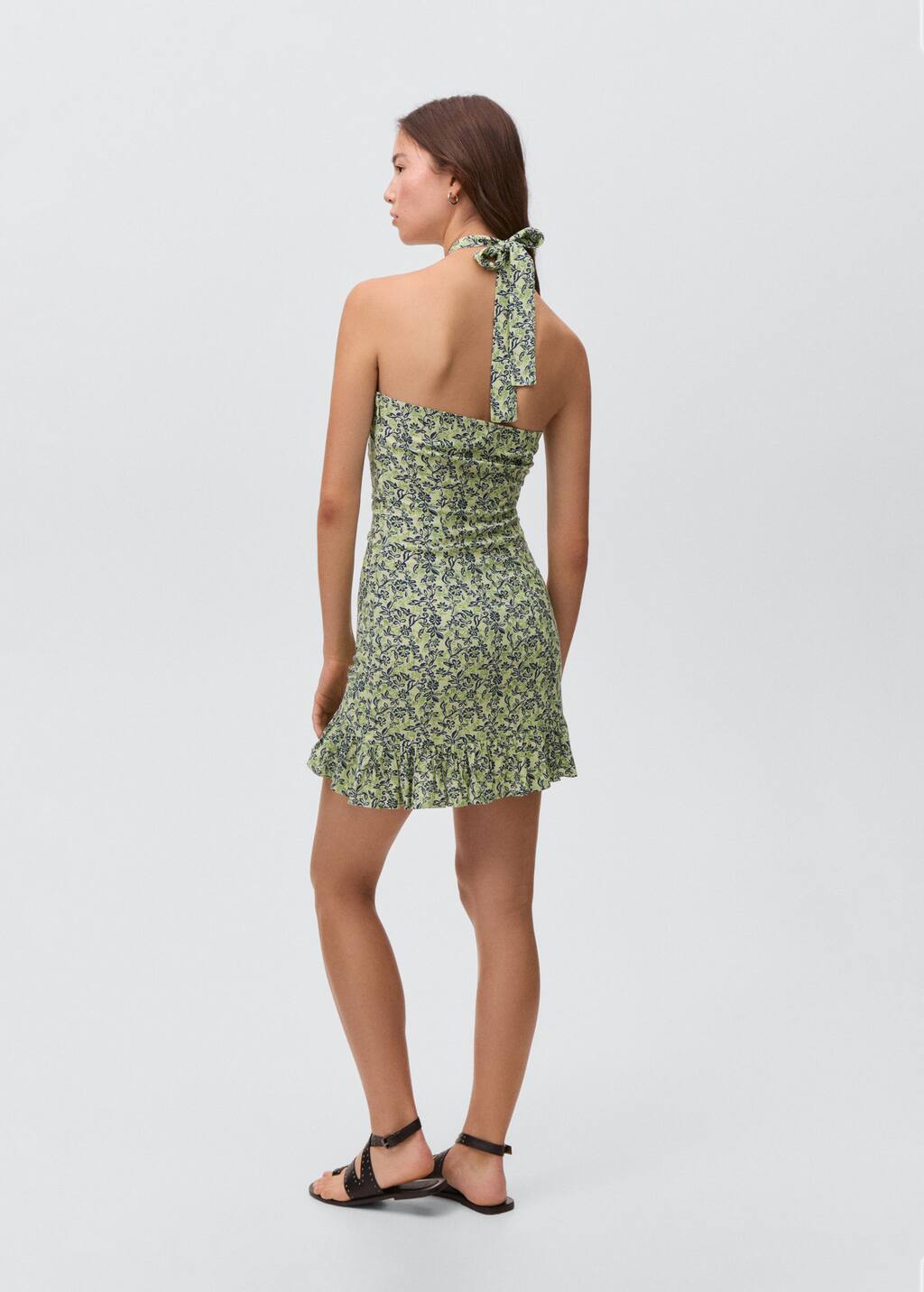 Floral-print halter dress