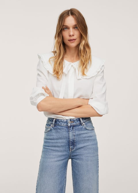 Blusa cuello babydoll - Plano medio