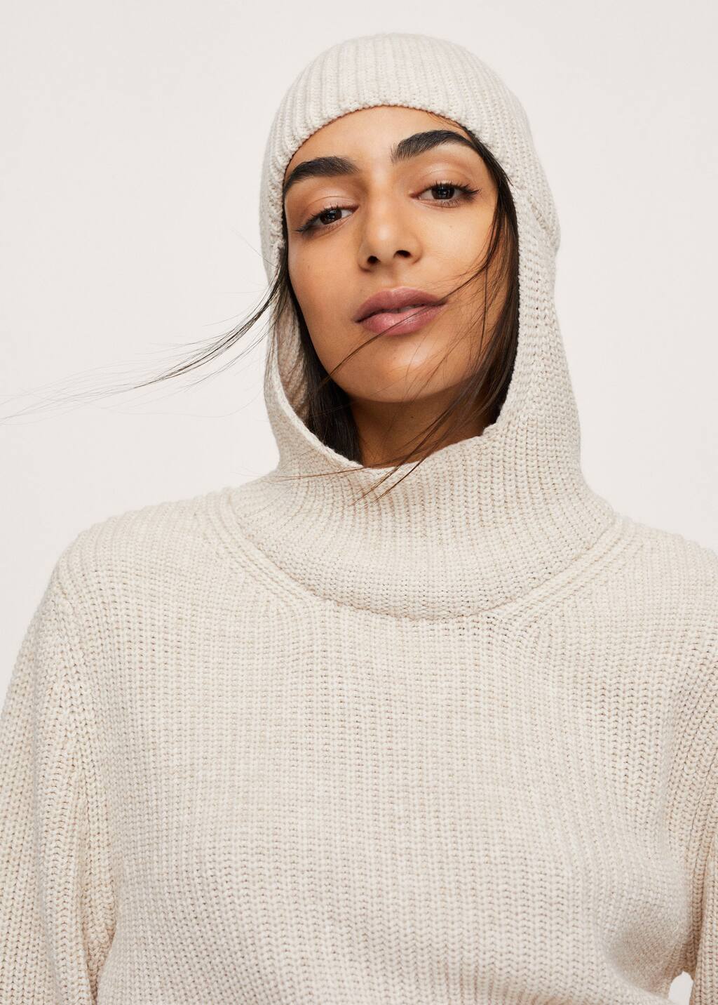 hooded knit sweater
