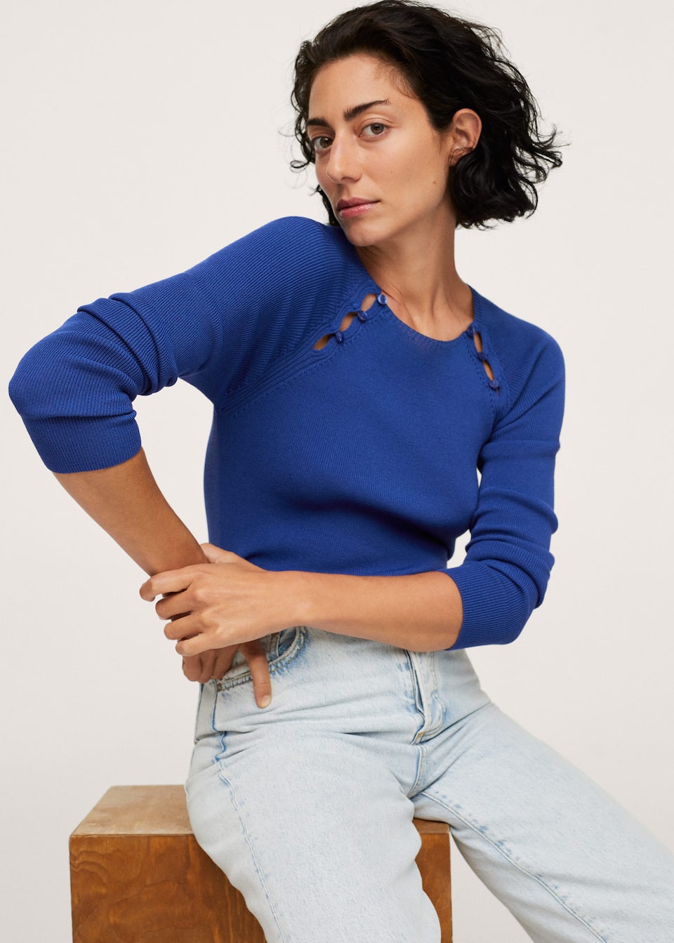 Mango Buttons detail knit sweater, £29.99