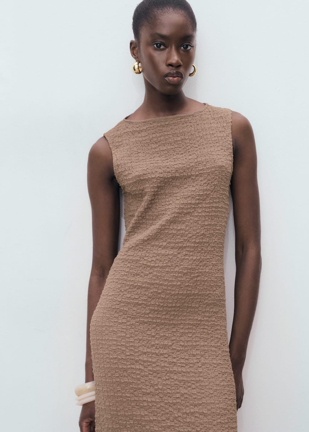 Fitted textured dress