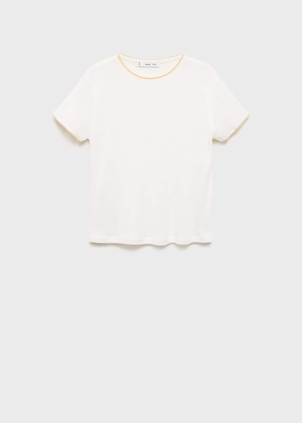 Mango Combined Cotton T-shirt In White