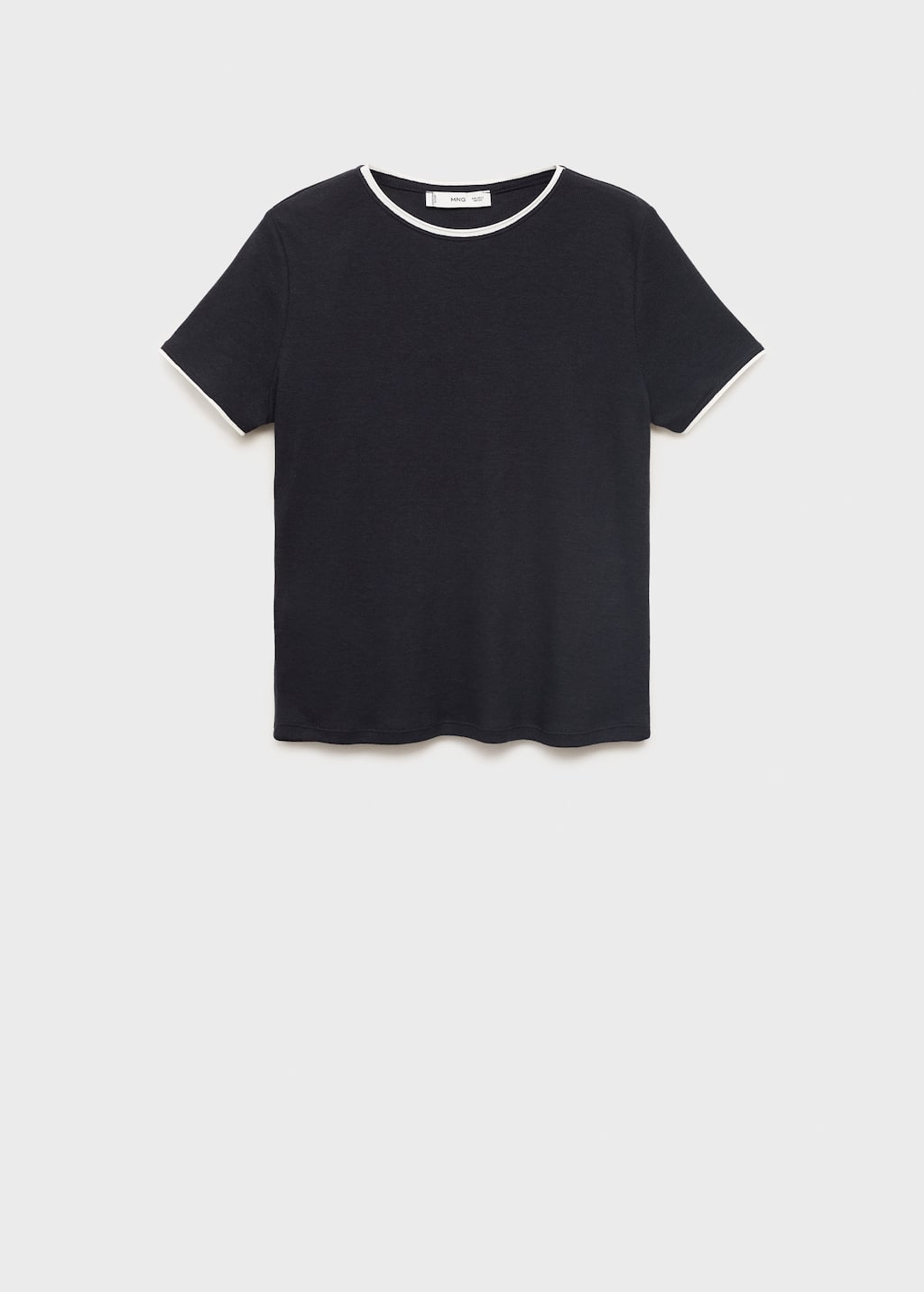 Mango Combined Cotton T-shirt In Black