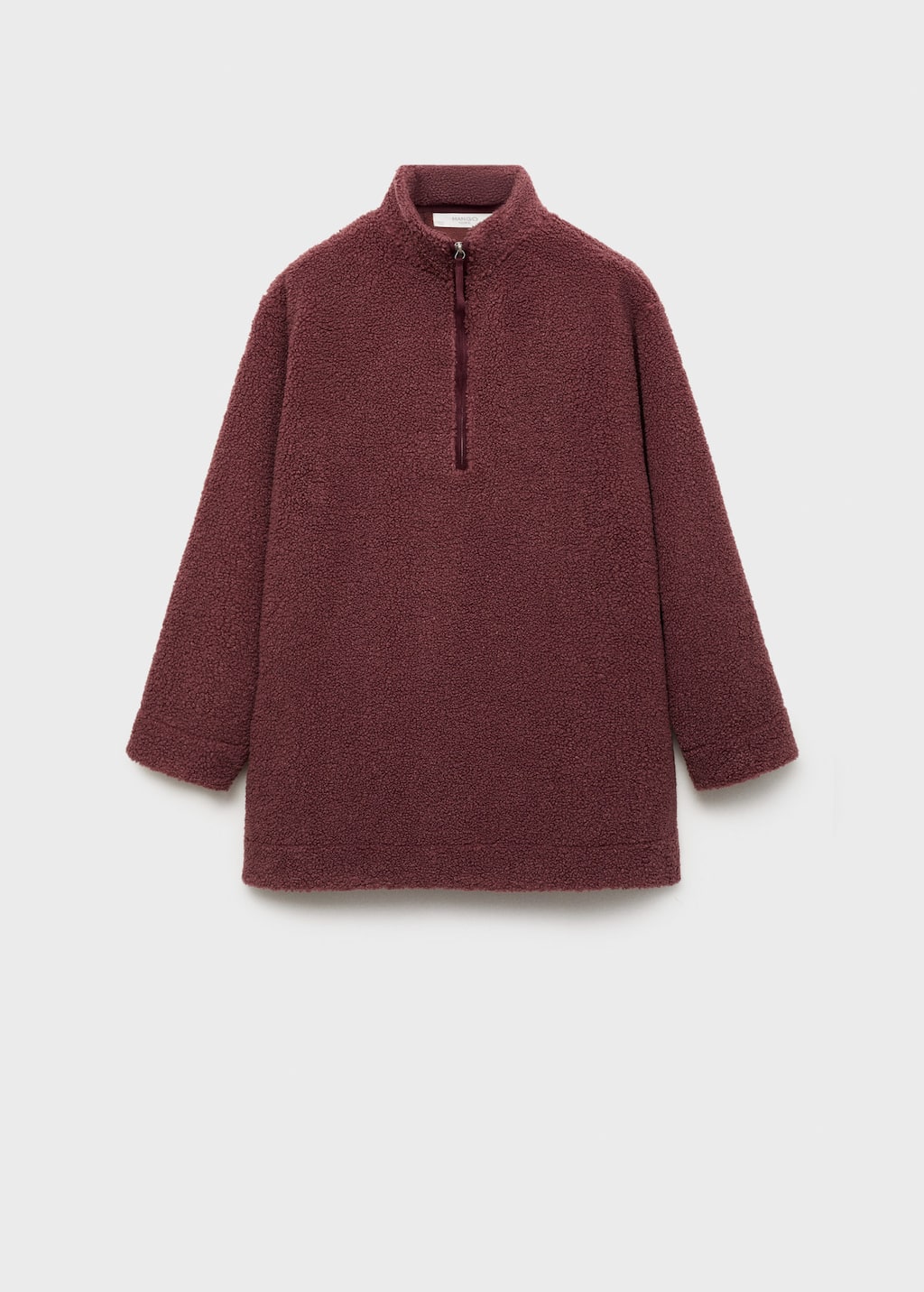 Mango Fleece Sweatshirt With Zip Russet In Brown
