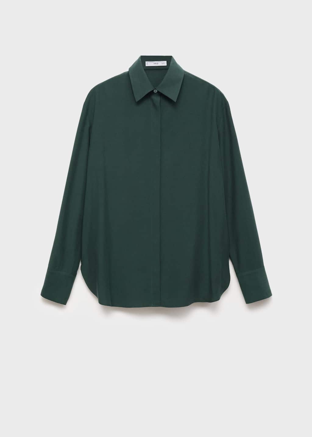 Mango Relaxed Fit Button-up Shirt In Green