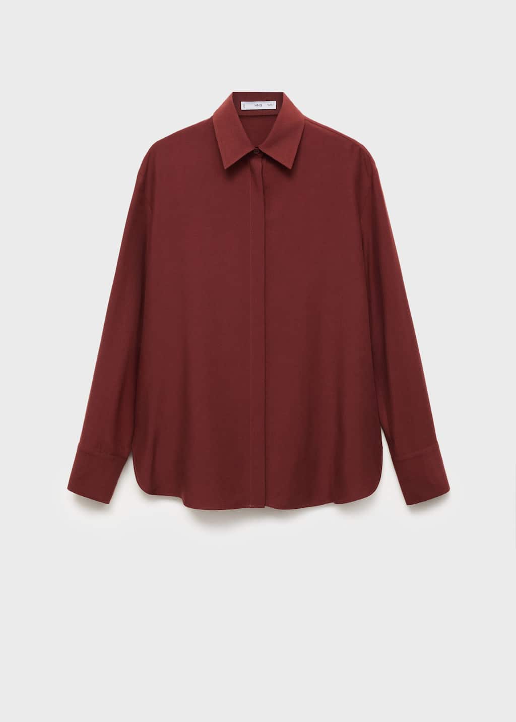 Mango Chemise Lyocell Boutons Dissimulés Rouge-orangé - Femme - Xl -