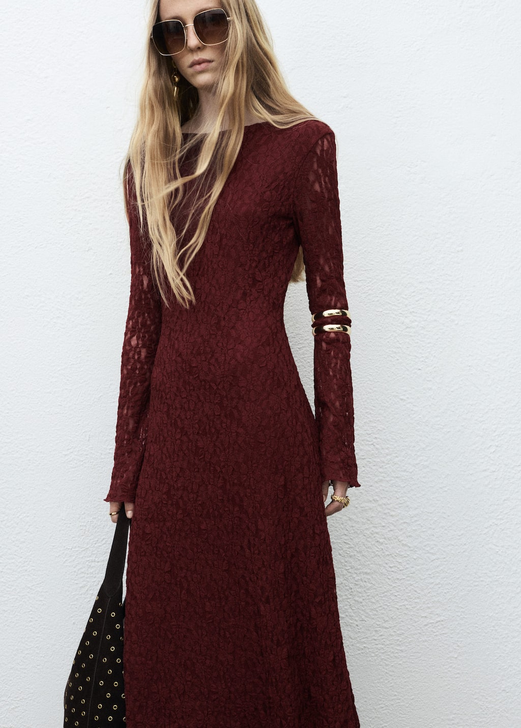Lace dress with bell sleeves