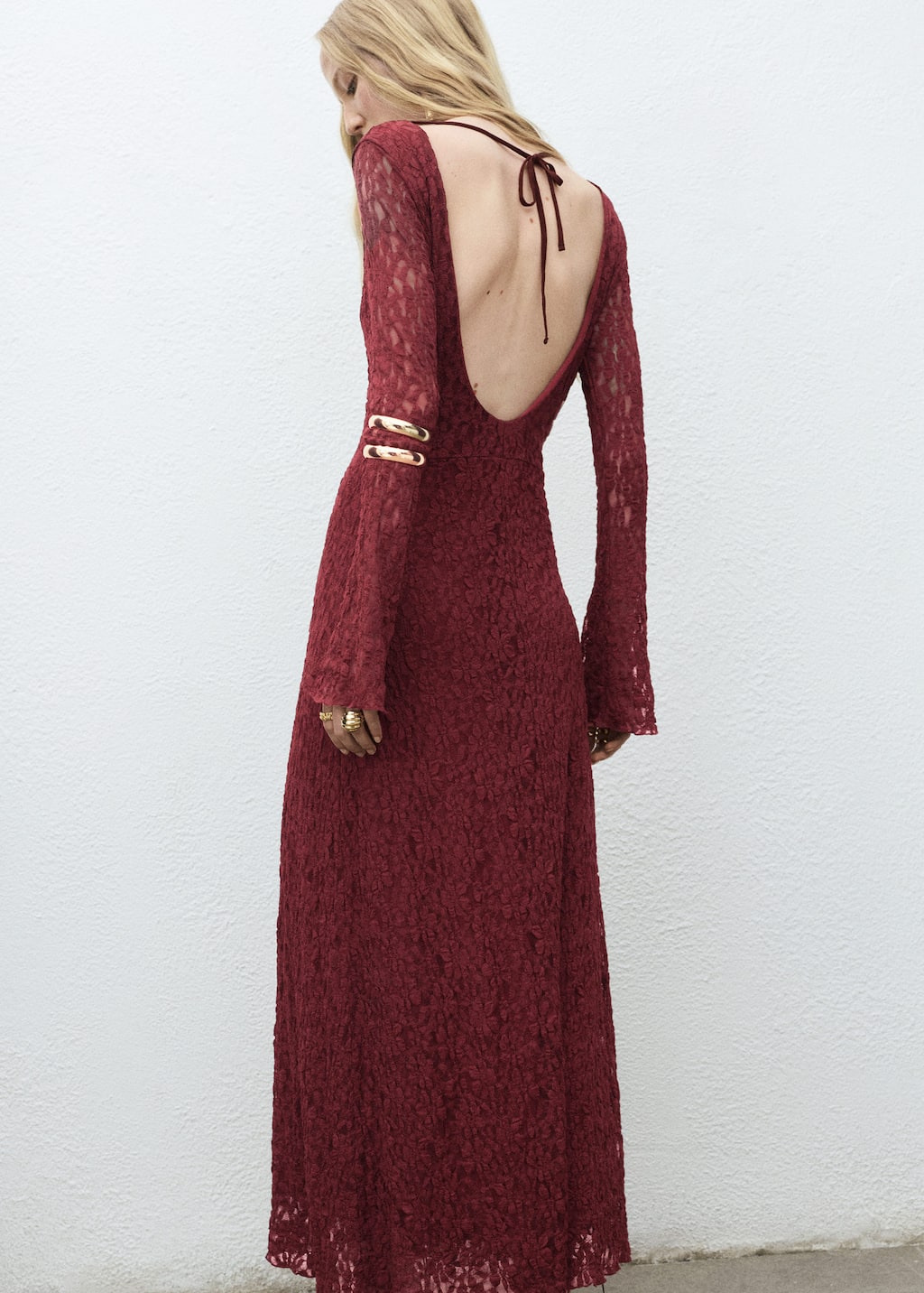 Lace dress with bell sleeves