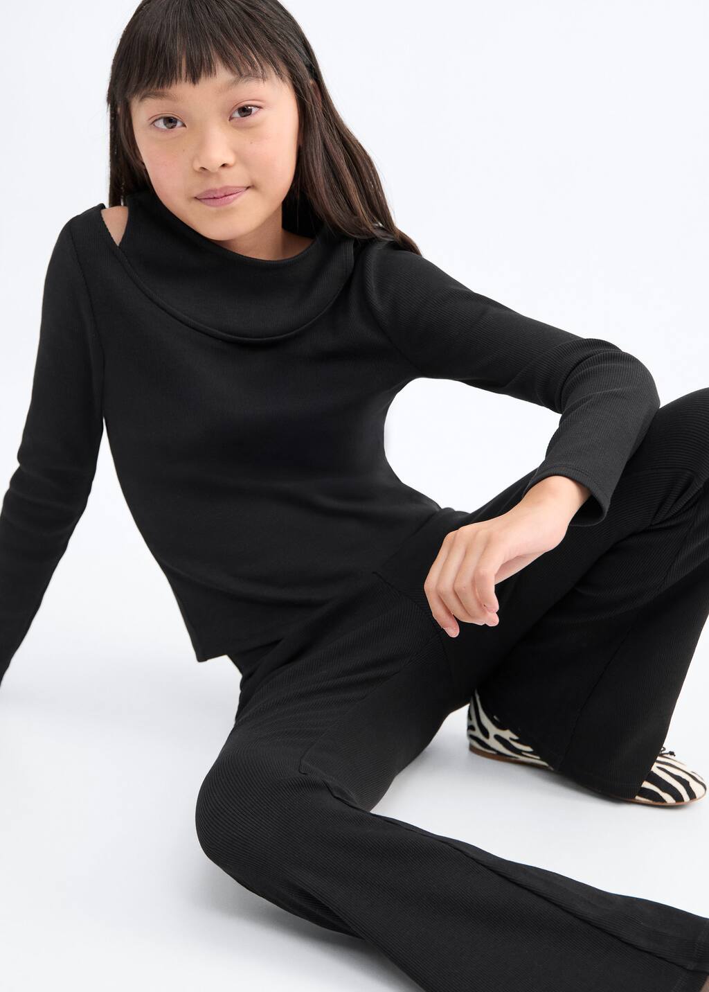 Flared cotton leggings