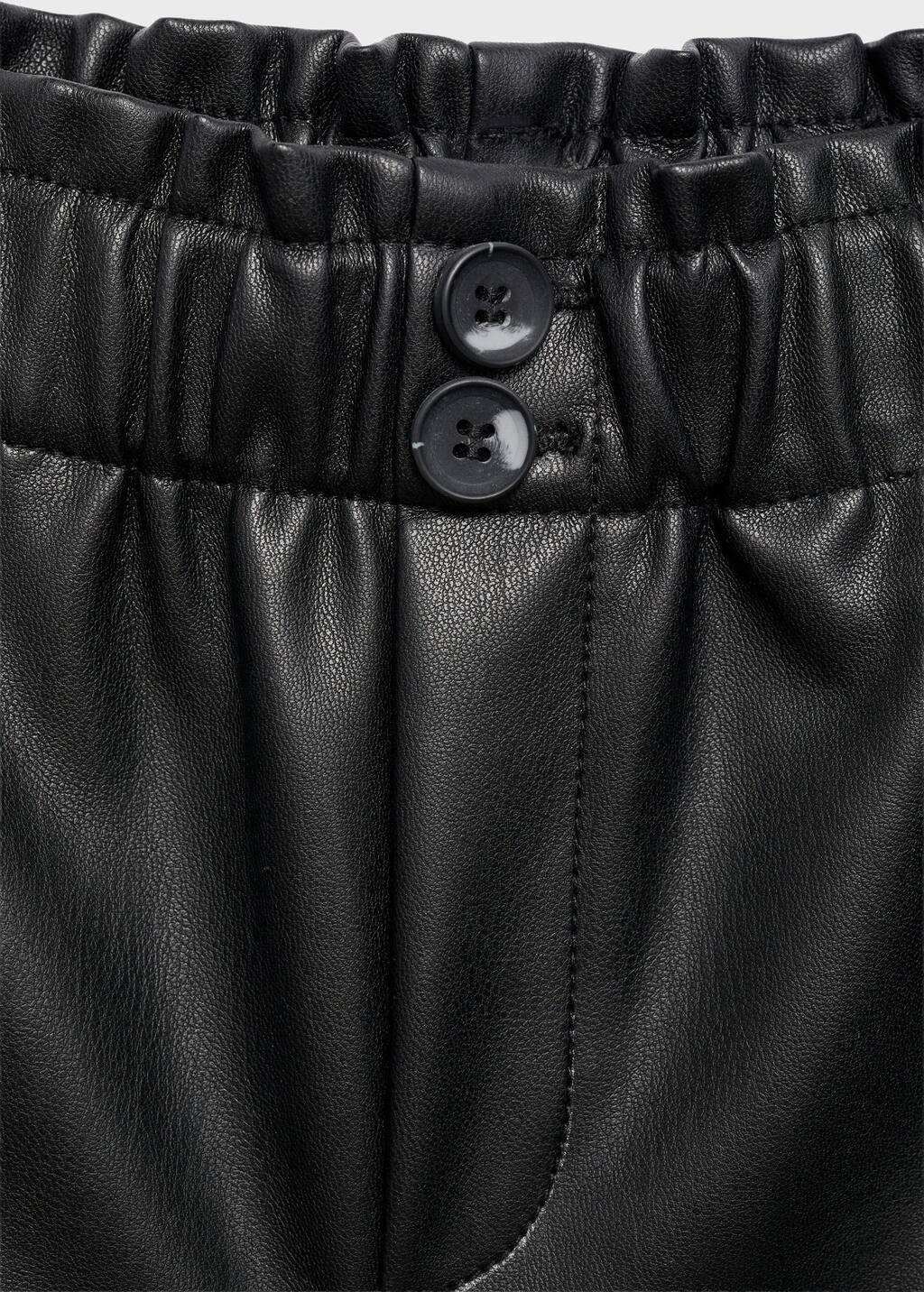 Leather-effect shorts