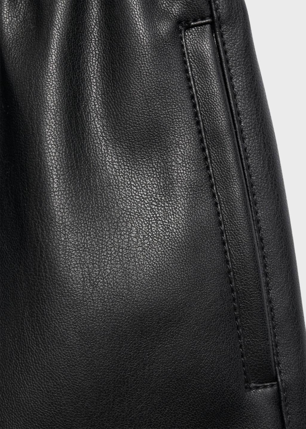 Leather-effect shorts