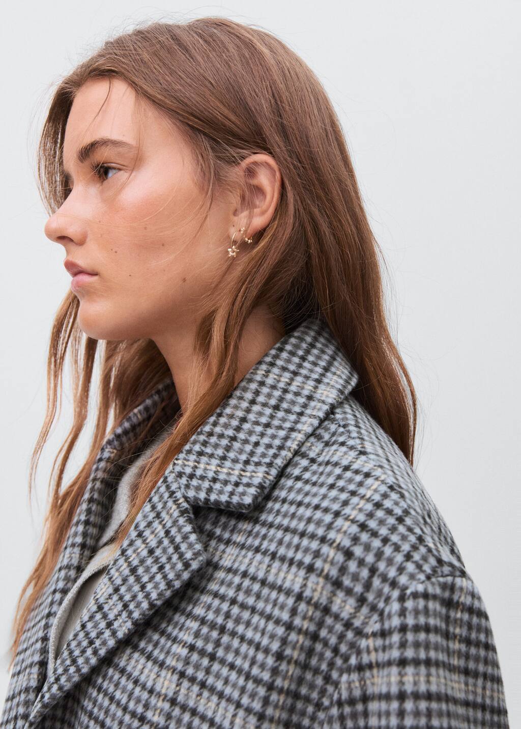 Checked overcoat
